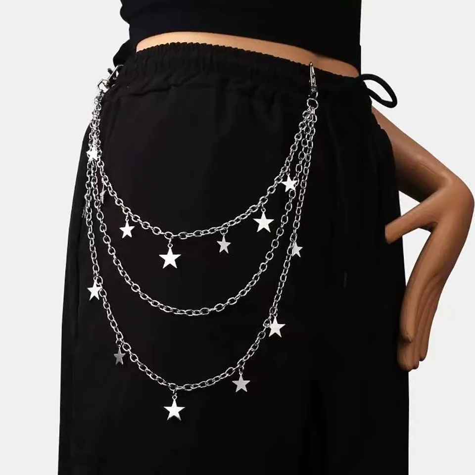 Sexy Y2K Layered Star Dangle P - Tech Wear Accessories avaliação e preço