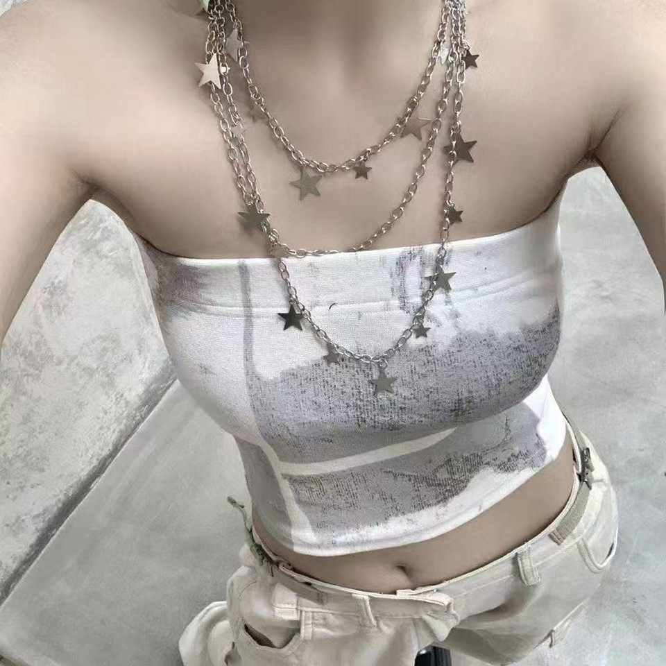 Sexy Y2K Layered Star Dangle P - Tech Wear Accessories avaliação e preço