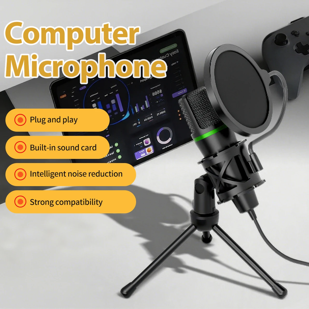 Condenser Microphone USB Wired - Tech Gaming Accessories avaliação e preço