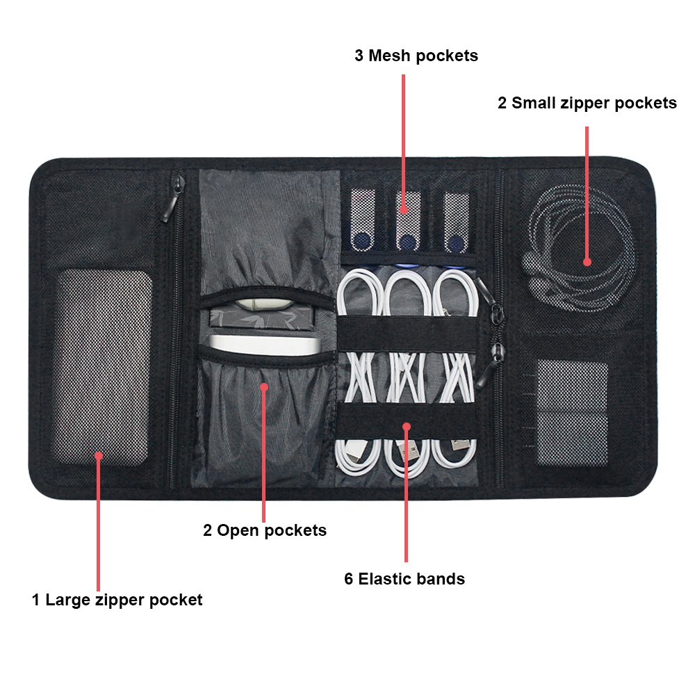 Tech Organizer Bag Cable Stora - Tech Accessories For Office avaliação e preço