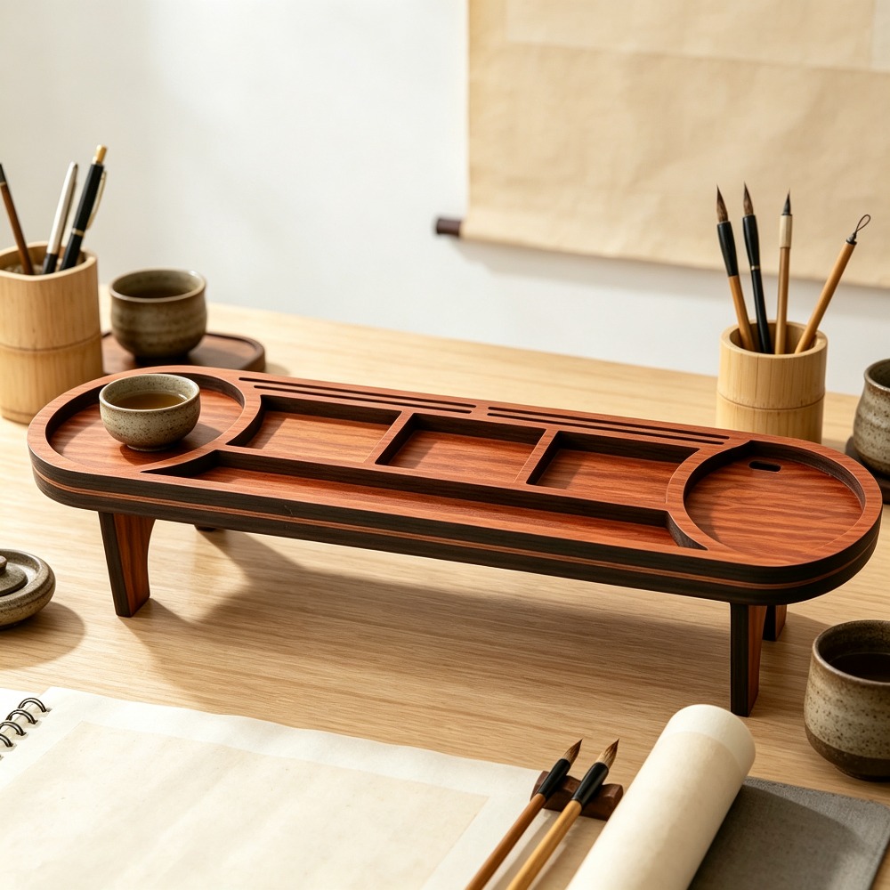 Wooden Desk Organizer with Pho - Tech Accessories For Office Desk avaliação e preço