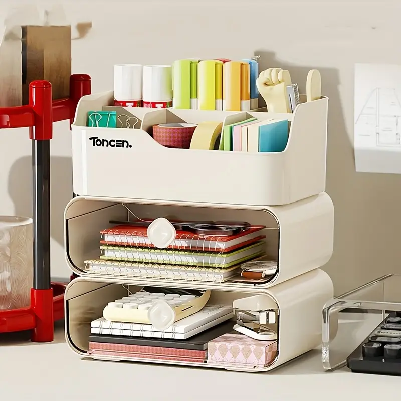 3 Layers Desk Organizer With D - Tech Accessories For Office Desk avaliação e preço